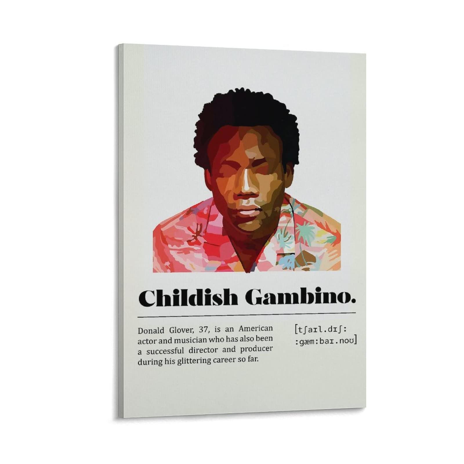 Childish Gambino Poster - Donald Glover Canvas Wall Art Print 24x36 inch (60x90cm) - Modern Music Celebrity Decor for Bedroom, Office & Living Room - Perfect Gift for Fans & Pop Culture Enthusiasts