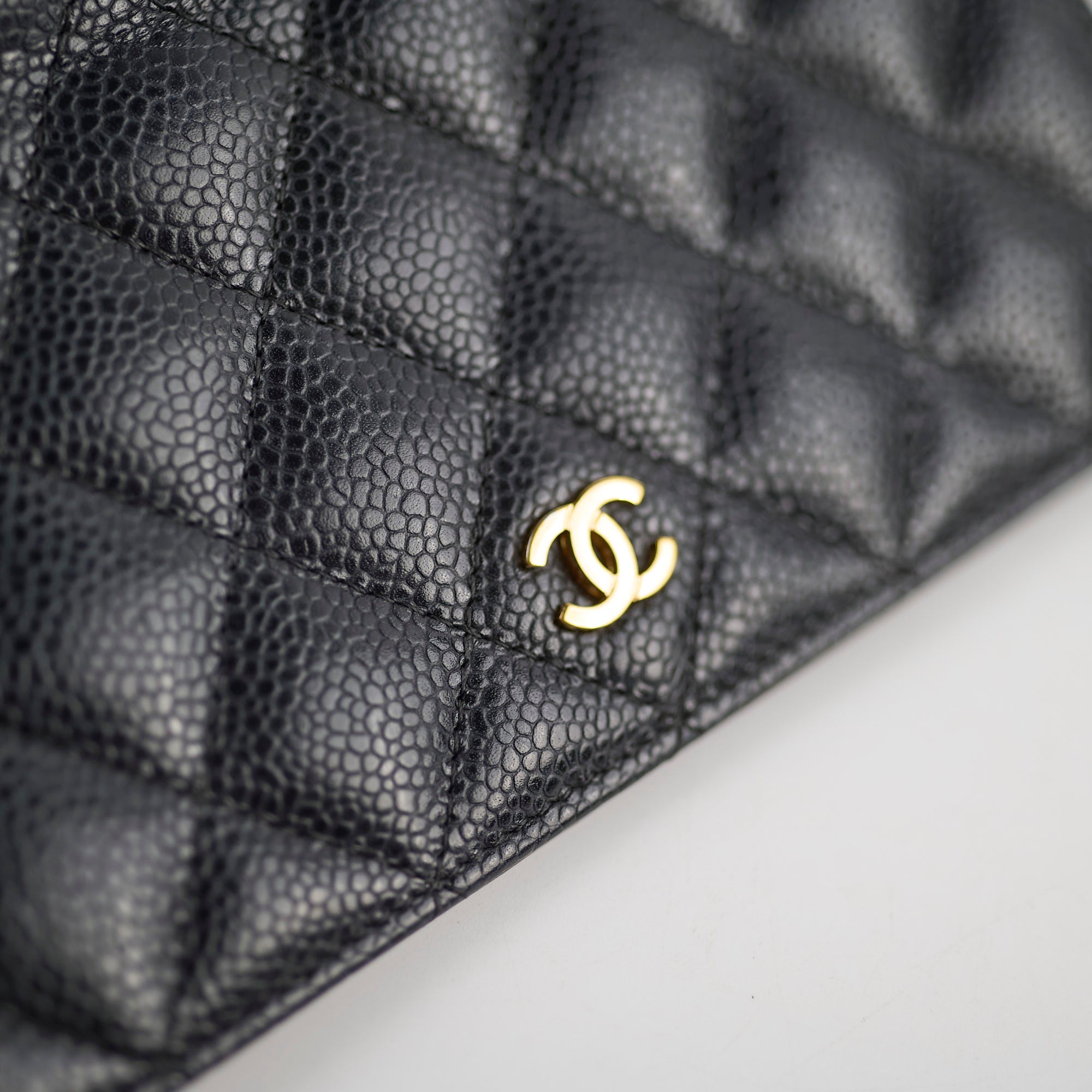 Chanel Caviar Leather Long Fold Wallet for Women - Black Luxury Designer Wallet for Everyday Use & Special Occasions