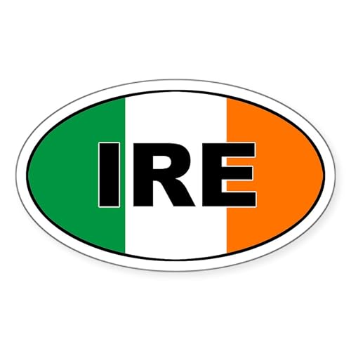 White - Flag of Ireland (Ire) Oval Sticker