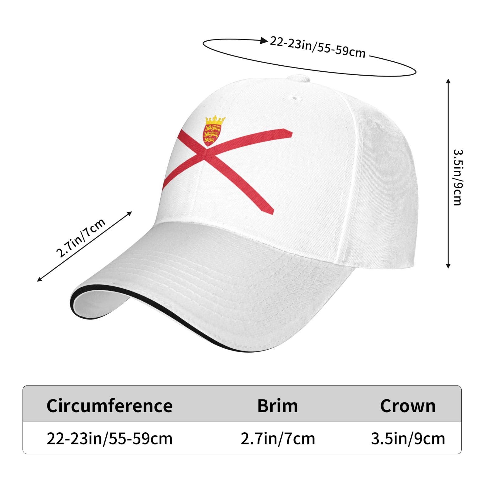 Jersey Flag Baseball Cap for Men & Women - Adjustable Trucker Hat with Sun Protection - Perfect for Golf, Outdoor Sports & Casual Wear