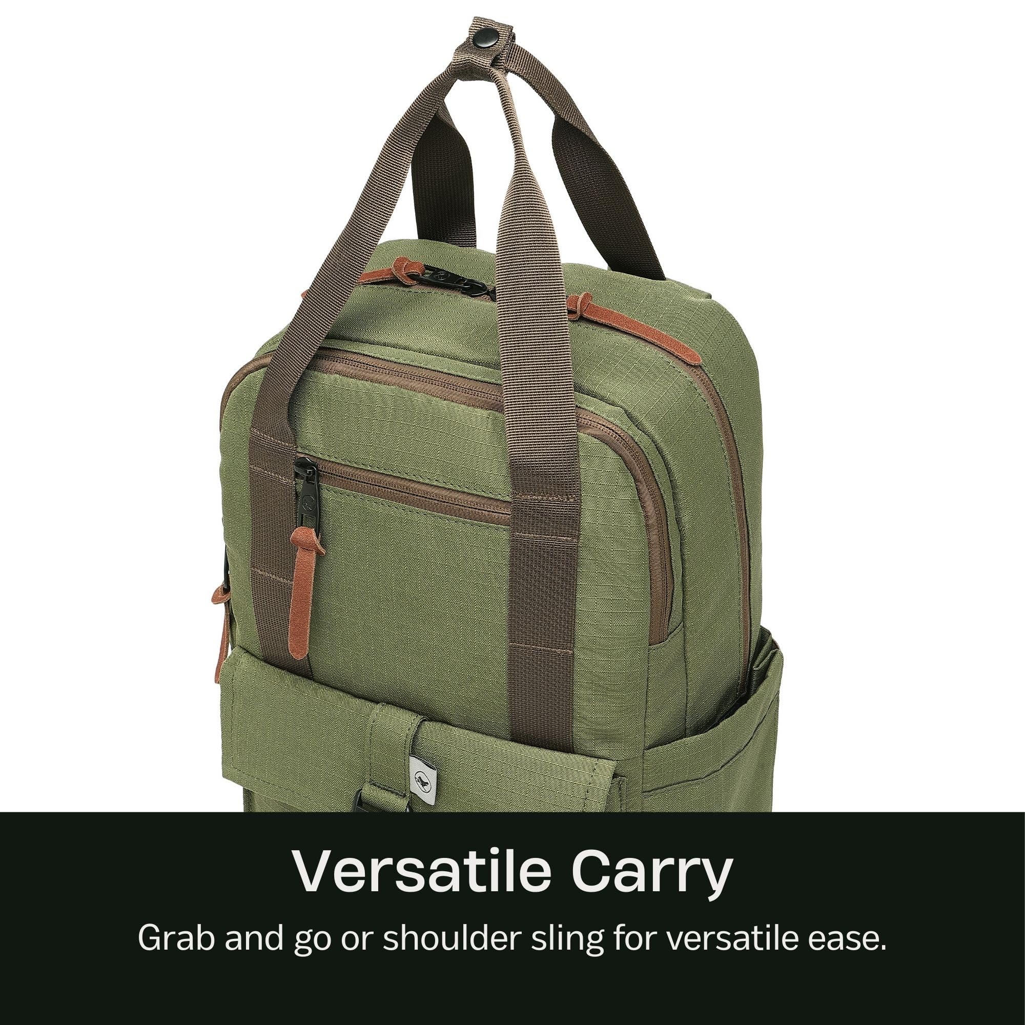SUNNY BIRD 18L Lightweight Casual Daypack - Water Resistant Travel Laptop Backpack for Women & Men, Fits 14 Inch Notebook - Perfect for Commuting, College, Hiking & Business Trips (Olive Green, Medium Size)