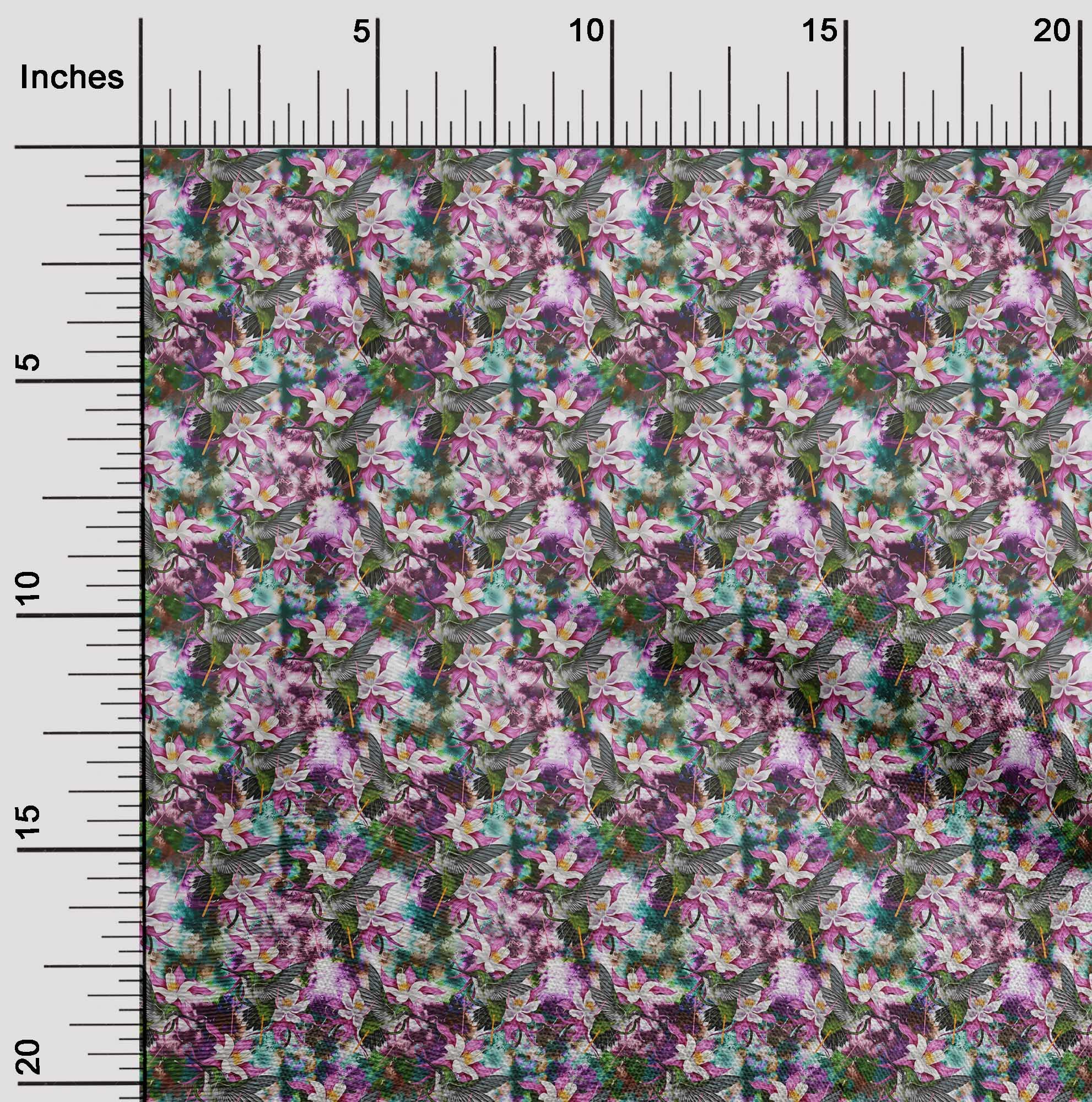 oneOone Cotton Poplin Fuchsia Pink Abstract Bird Print Fabric by The Yard - 42 Inch Wide Material for Dresses, Skirts & DIY Fashion Projects | Perfect for Summer Outfits & Boho Style Clothing