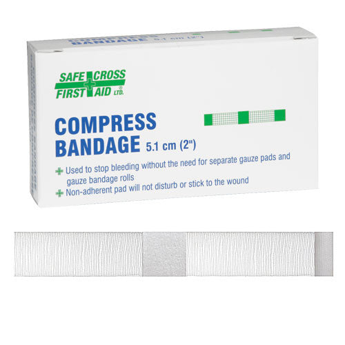 Elastic Compression Bandage 5.1 x 5.1 cm (2-Pack) - First Aid, Sports Injury Support & Wound Care for Home, Gym & Emergency Kits