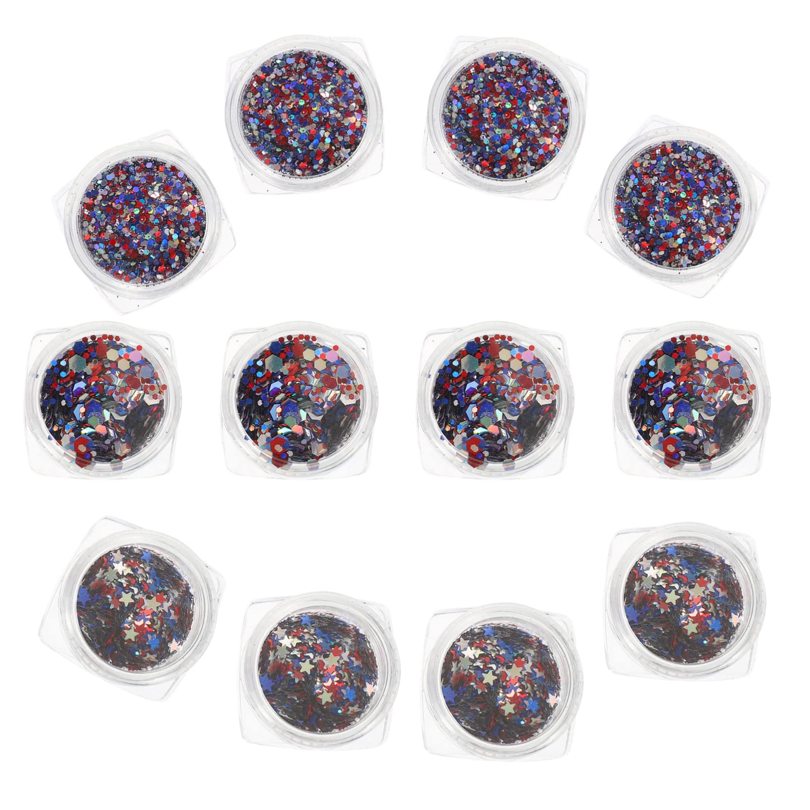 FRCOLOR 12 Boxes Nail Art Glitter Kit - Multicolor Confetti, Stars & Flakes for DIY Nail Designs | Perfect for Parties, Salons & Home Manicures