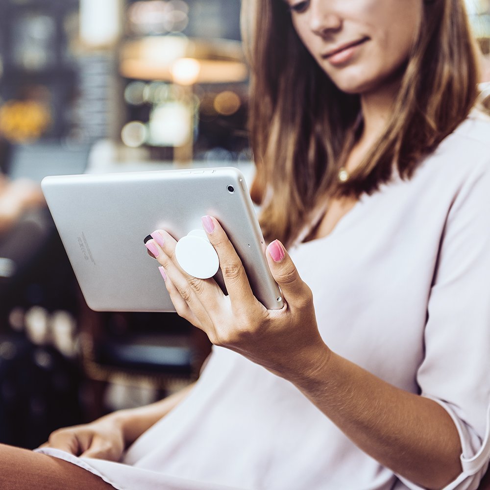 Cockapoo Mom Tablet and Phone Stand with Swappable PopGrip - Perfect for Women, Ideal for Reading, Cooking, and Video Calls