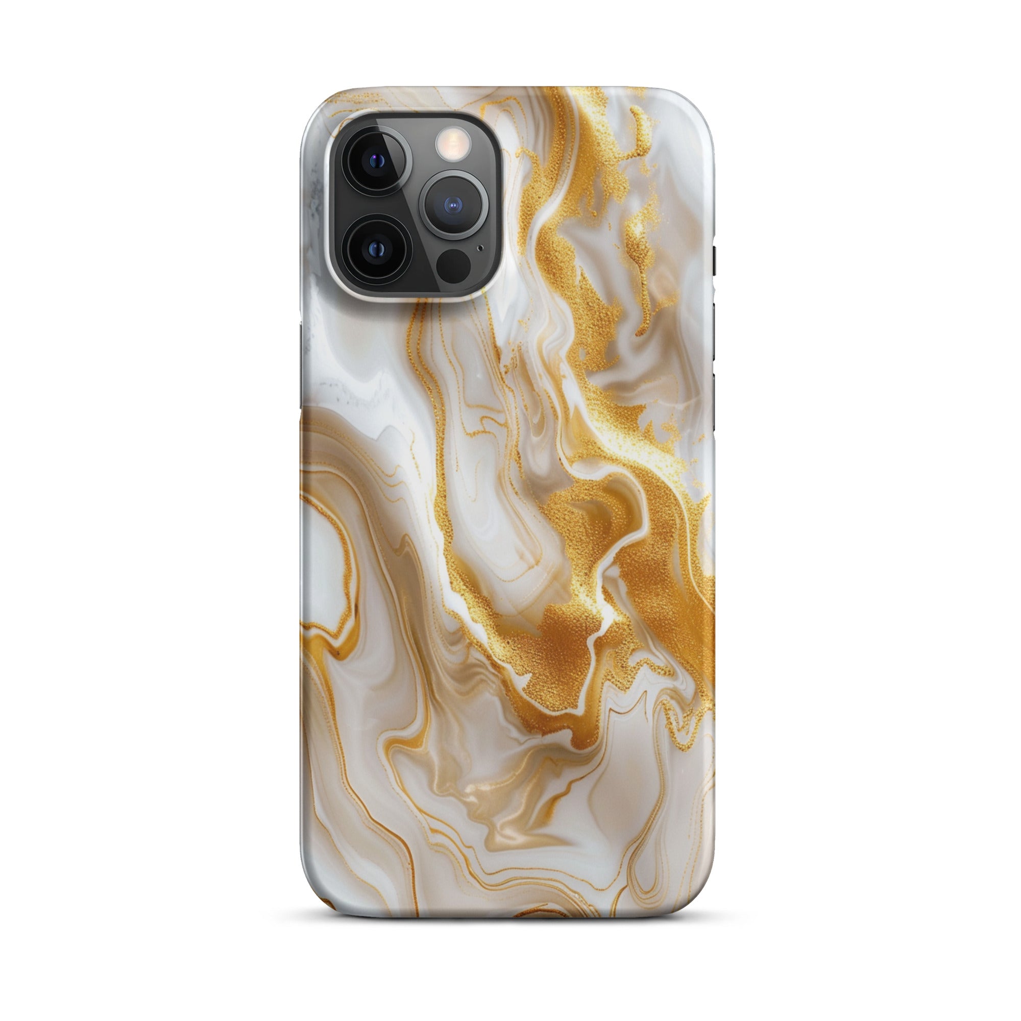 Elegant Gold Marble Snap Case for iPhone 14/13/12/11 Pro Max - Stylish Protective Cover with Secure Fit - Perfect for Daily Use, Work & Travel
