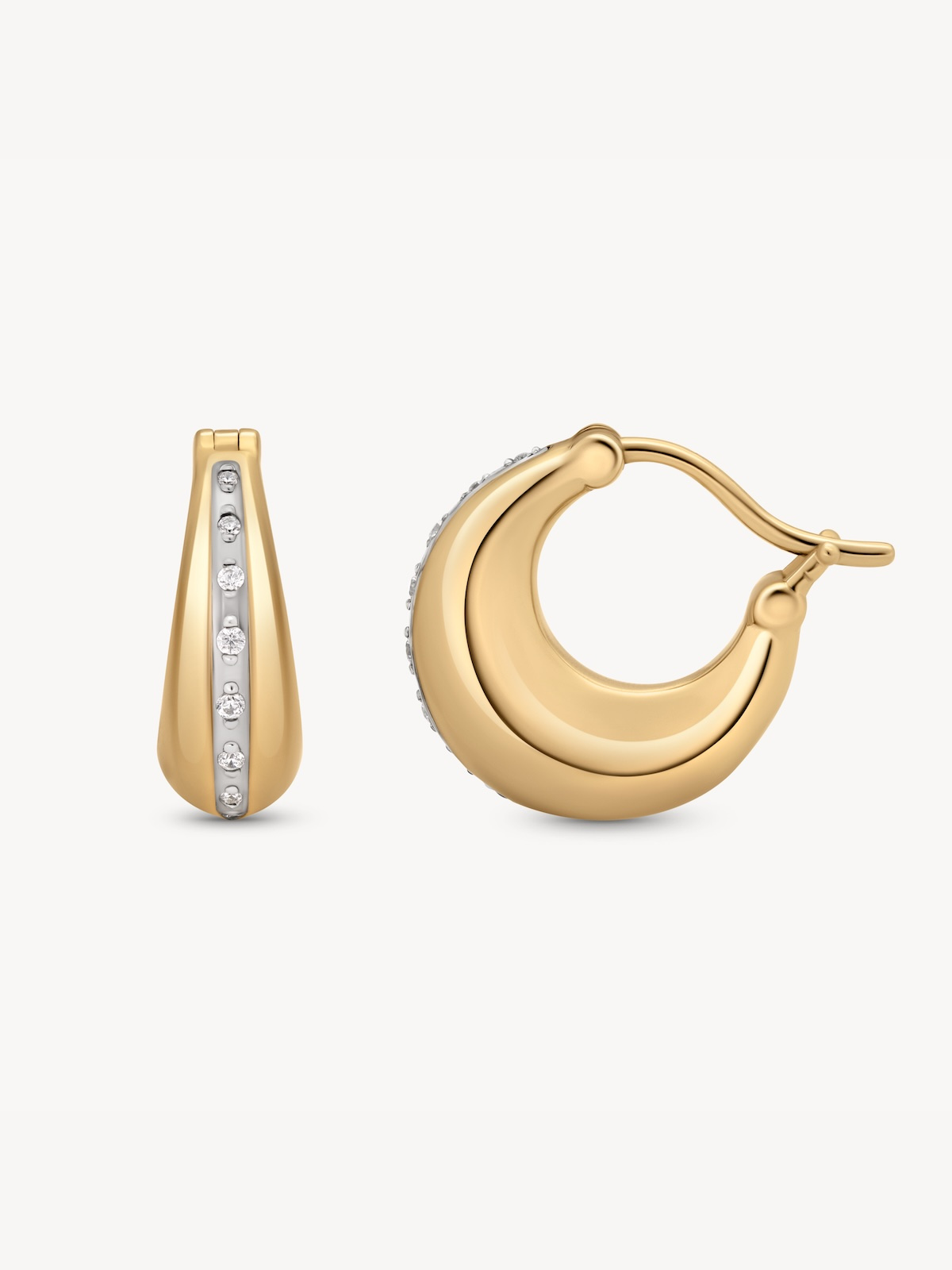 Two Tone Ribbon Hoop Earrings for Women - Trendy Dainty Jewelry for Everyday Wear & Special Occasions