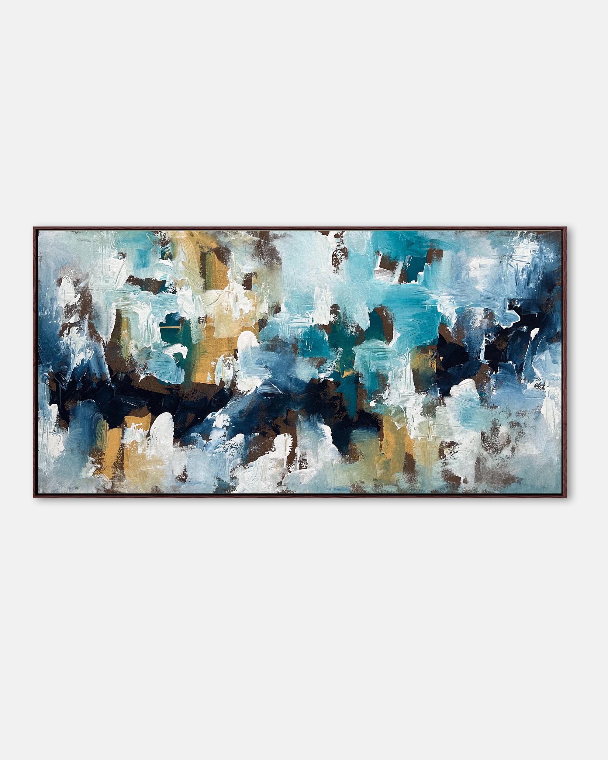 The Edge of Water - Original Handmade Canvas Painting 59x30 Inches - Perfect for Living Room, Bedroom, and Office Wall Decor