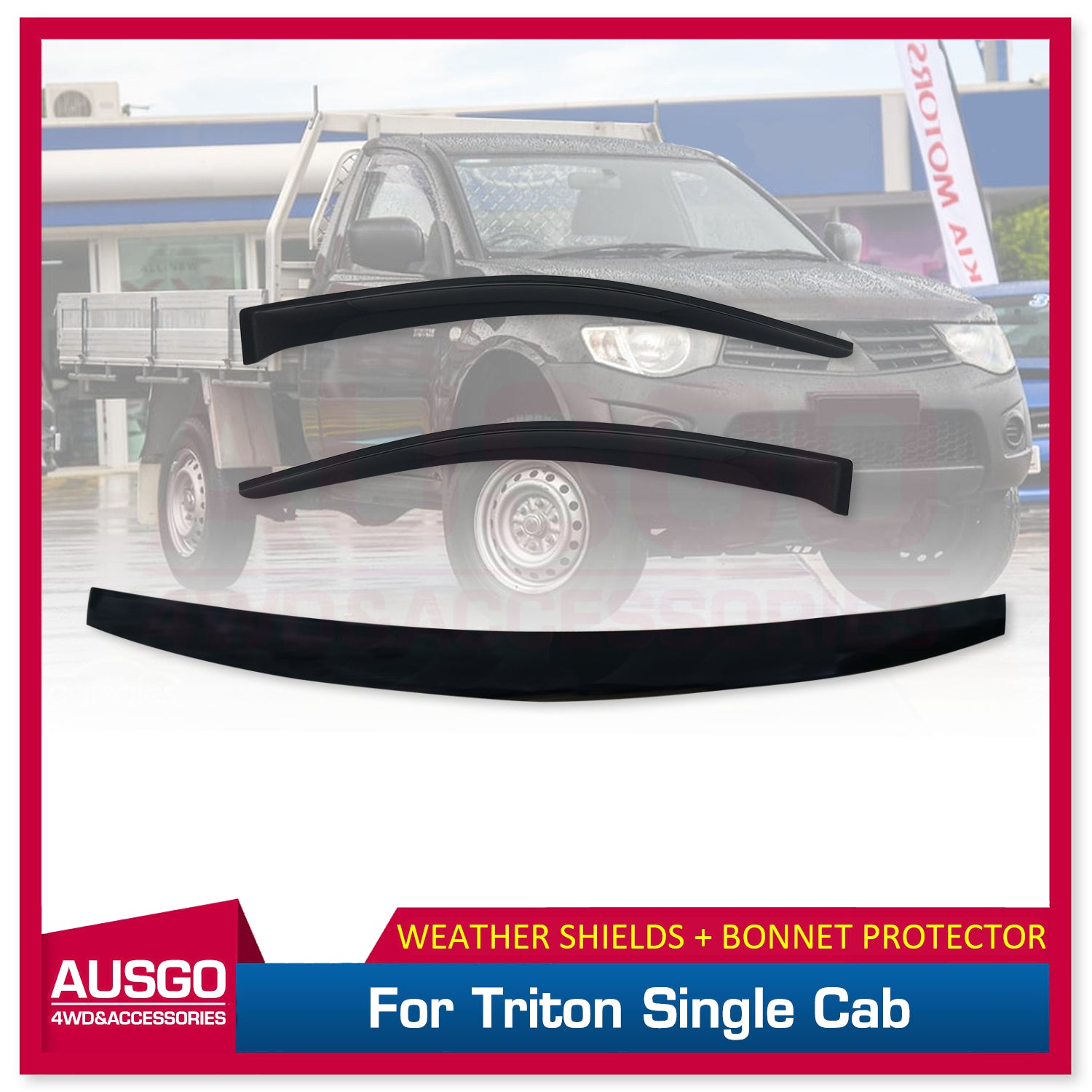 Weather Shields & Bonnet Protector for Mitsubishi Triton Single Cab (2006-2015) | Rain & Sun Protection | Perfect for Off-Road Adventures & Daily Commutes