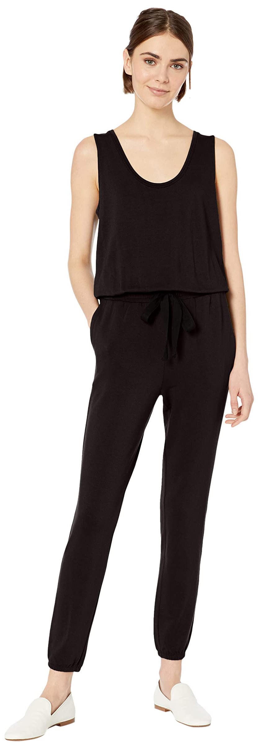 Women's Supersoft Terry Sleeveless Scoopneck Jumpsuit - Comfortable Lounge Wear for Yoga, Sleep & Home Relaxation | Daily Ritual Casual Romper Outfit