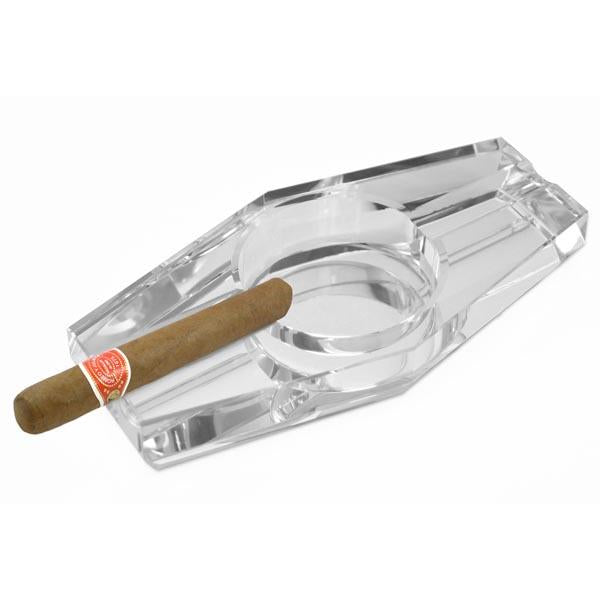 Premium Crystal Hexagon Cigar Ashtray - Handcrafted Glass Cigar Tray for Luxury Smoking Accessories | Perfect for Home, Office & Outdoor Use