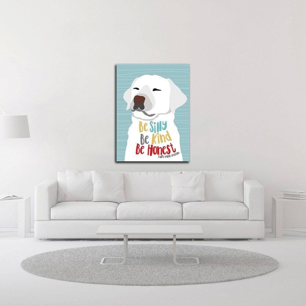 Be Silly, Kind and Honest by Ginger Oliphant - Inspirational Canvas Wall Art Print - Ready to Hang - Perfect for Home, Office & Gift Giving