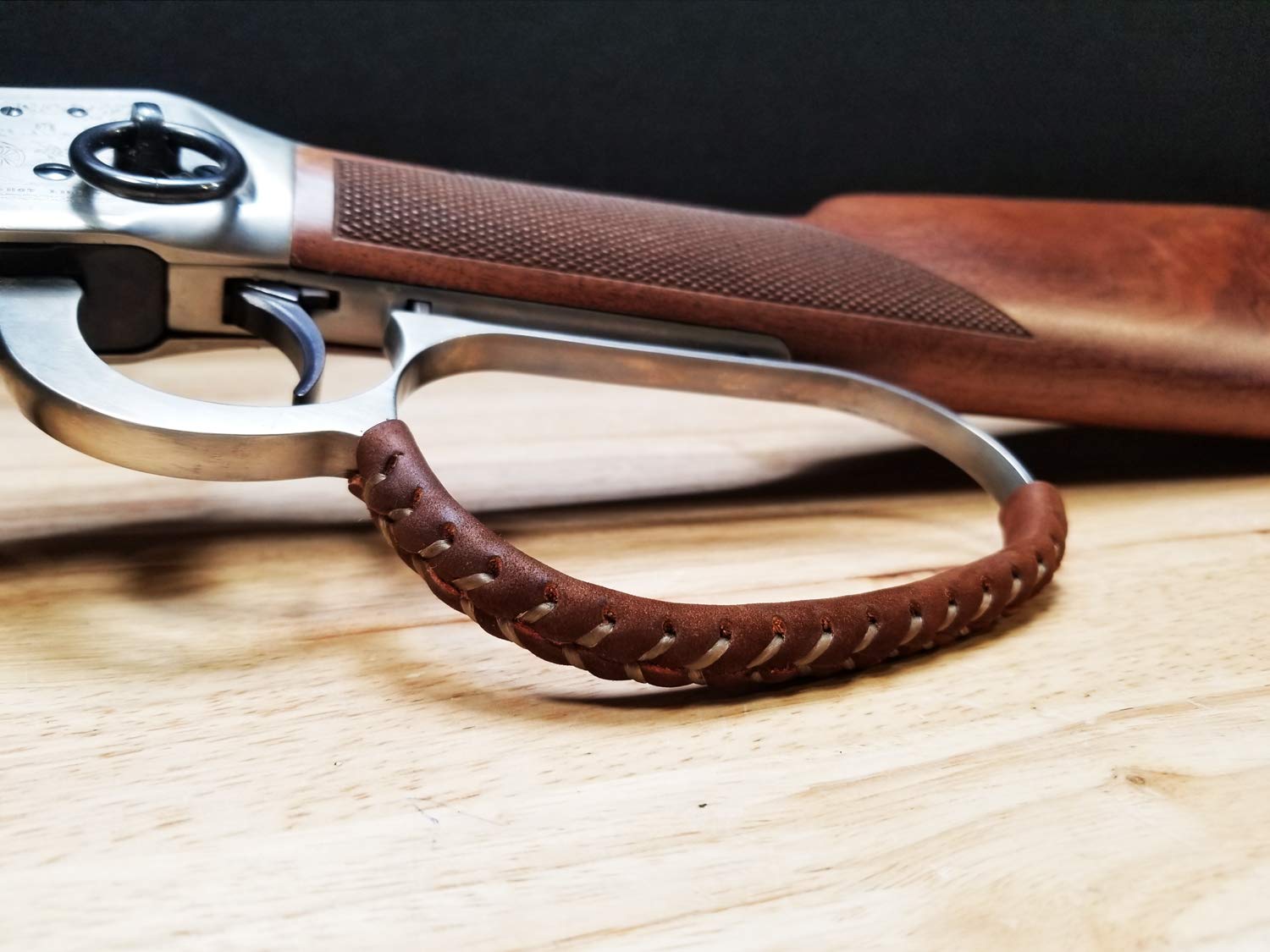 Handcrafted Large Loop Leather Lever Wrap - Premium Genuine Leather for Guns, Knives & Tools - Perfect for Hunting, Camping & Outdoor Adventures