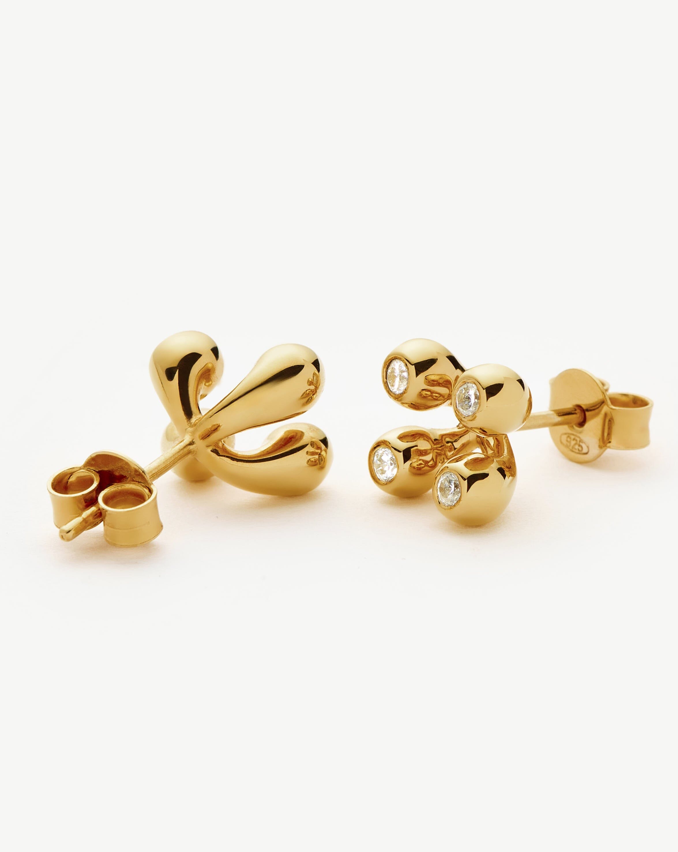 Atom Stud Earrings - 18k Gold Vermeil Hypoallergenic Earrings for Women | Perfect for Everyday Wear, Gifts & Special Occasions