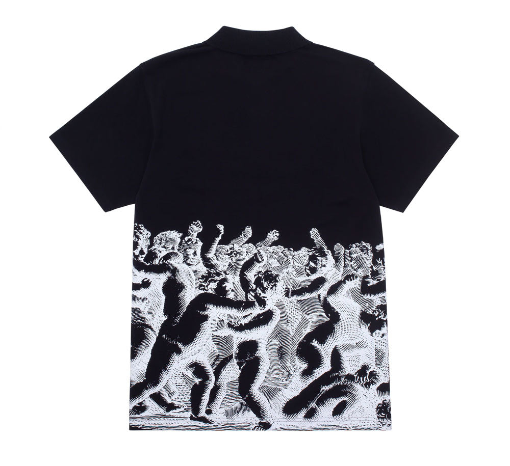 Cherub Fight Polo Shirt - Trendy Graphic Print Men's Casual Tee for Streetwear & Everyday Outfits