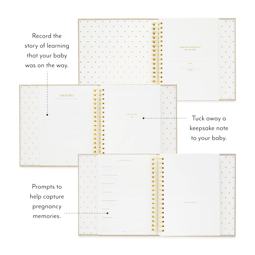 Premium Sugar Paper Baby Keepsake Book - Gender Neutral Memory Journal for Pregnancy to First Year Milestones | Cloth Hardcover with Pocket Storage | Perfect Baby Shower Gift & New Parent Present | Mist Green Cover | Ideal for Recording First Smiles, Steps & Special Moments