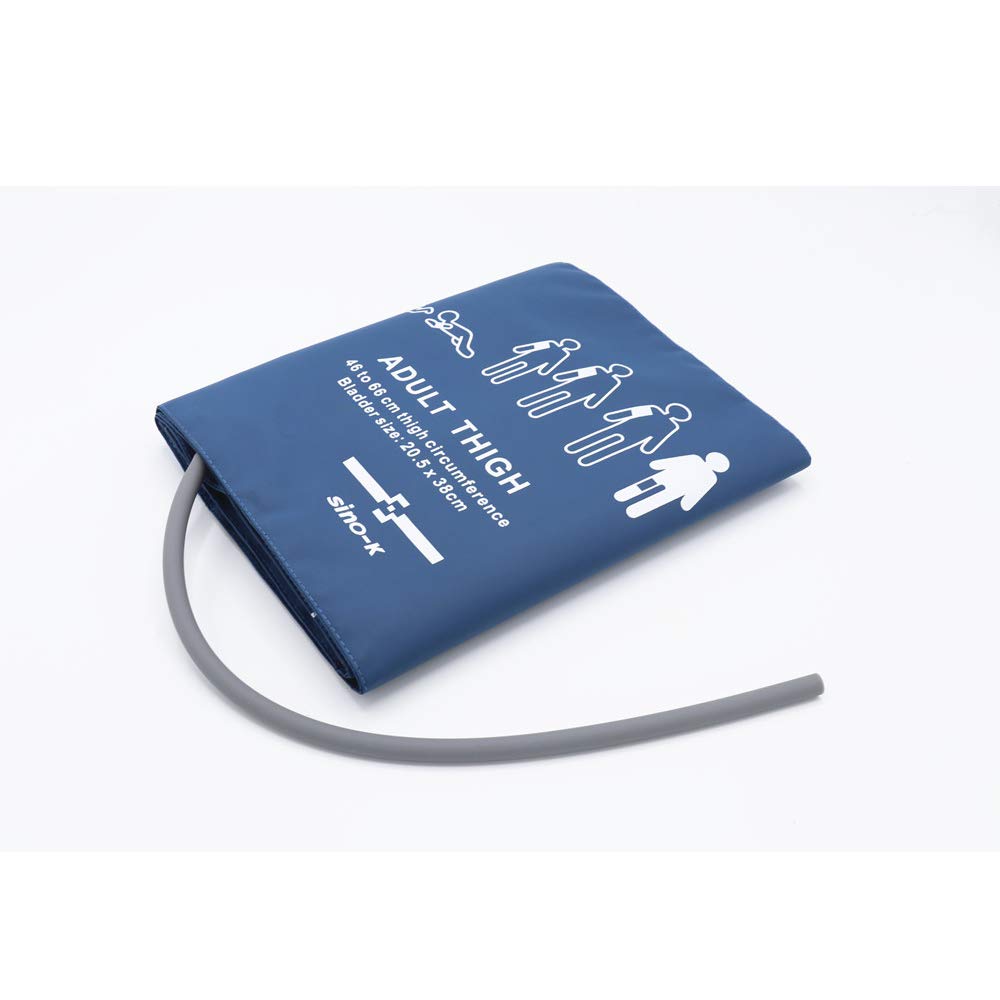 Universal NIBP Blood Pressure Cuff - Single Tube, Reusable, 46-66 cm Arm Circumference, PU Material for Patient Monitor (Blue with Storage Bag) - Ideal for Home Use, Clinics, and Hospitals