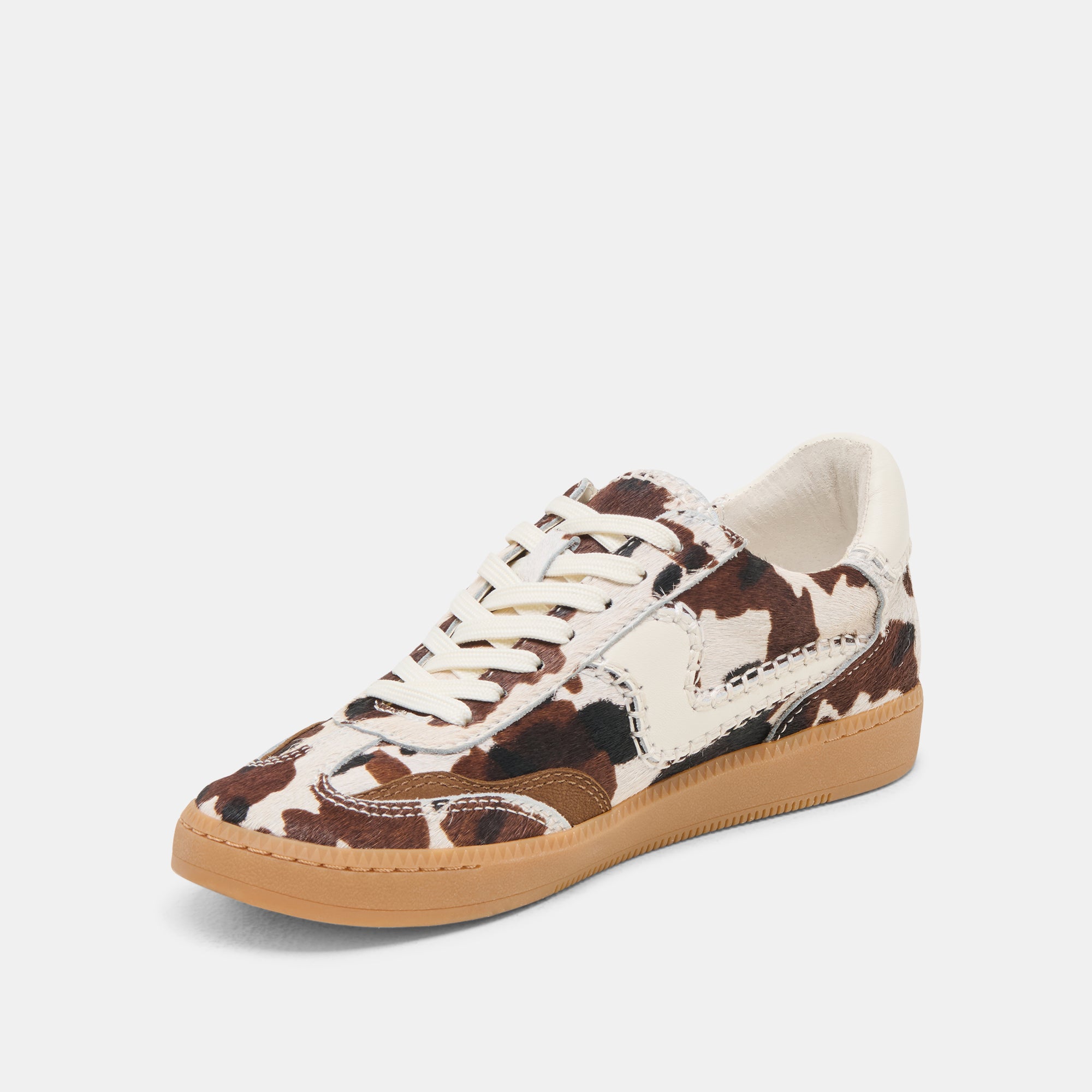 Stitch Sneakers for Women - Cocoa Taurus Calf Hair Fashion Shoes - Comfortable & Stylish for Casual Wear, Work & Everyday Outfits
