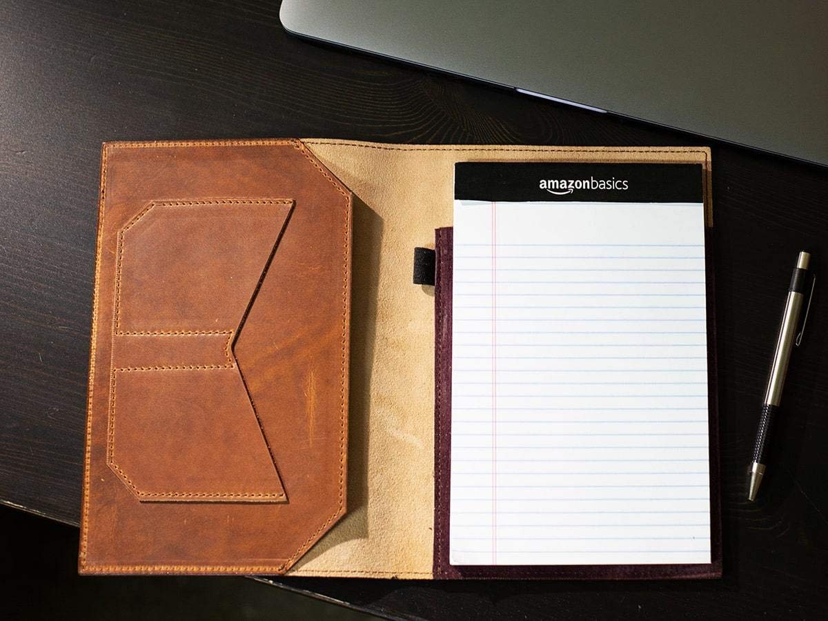 Premium Horween Dublin Leather Cover for Staples Notepads - Natural Full-Grain Leather Notebook Protector | Perfect for Office, Journaling & Business Meetings