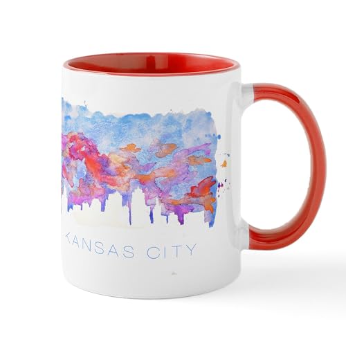 White/Red Inside - Kansas City Skyline Watercolor Mugs