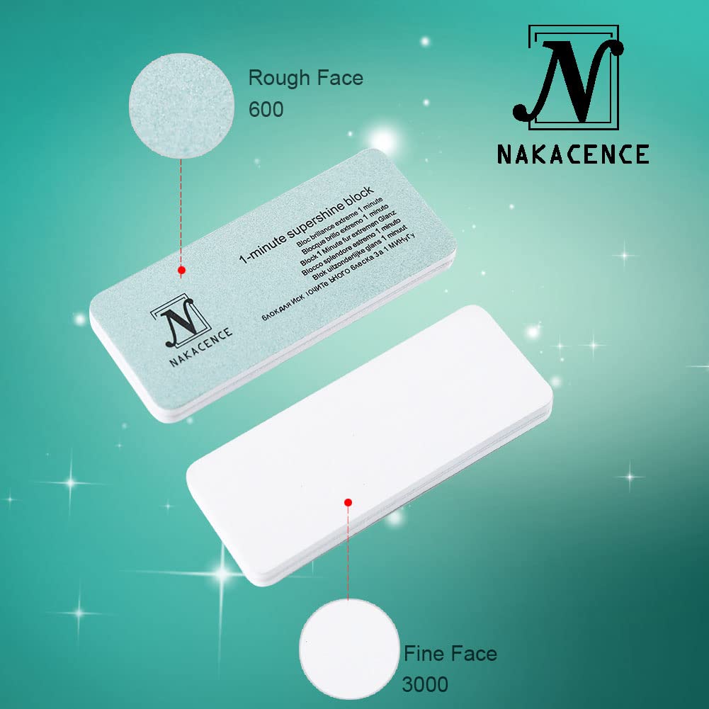 Professional Double-Sided Nail Buffer Block 600/3000 Grit - Natural Nail File & Polishing Kit for Manicure & Nail Art (Pack of 6) - Perfect for Home Salon, DIY Nail Care & Professional Use