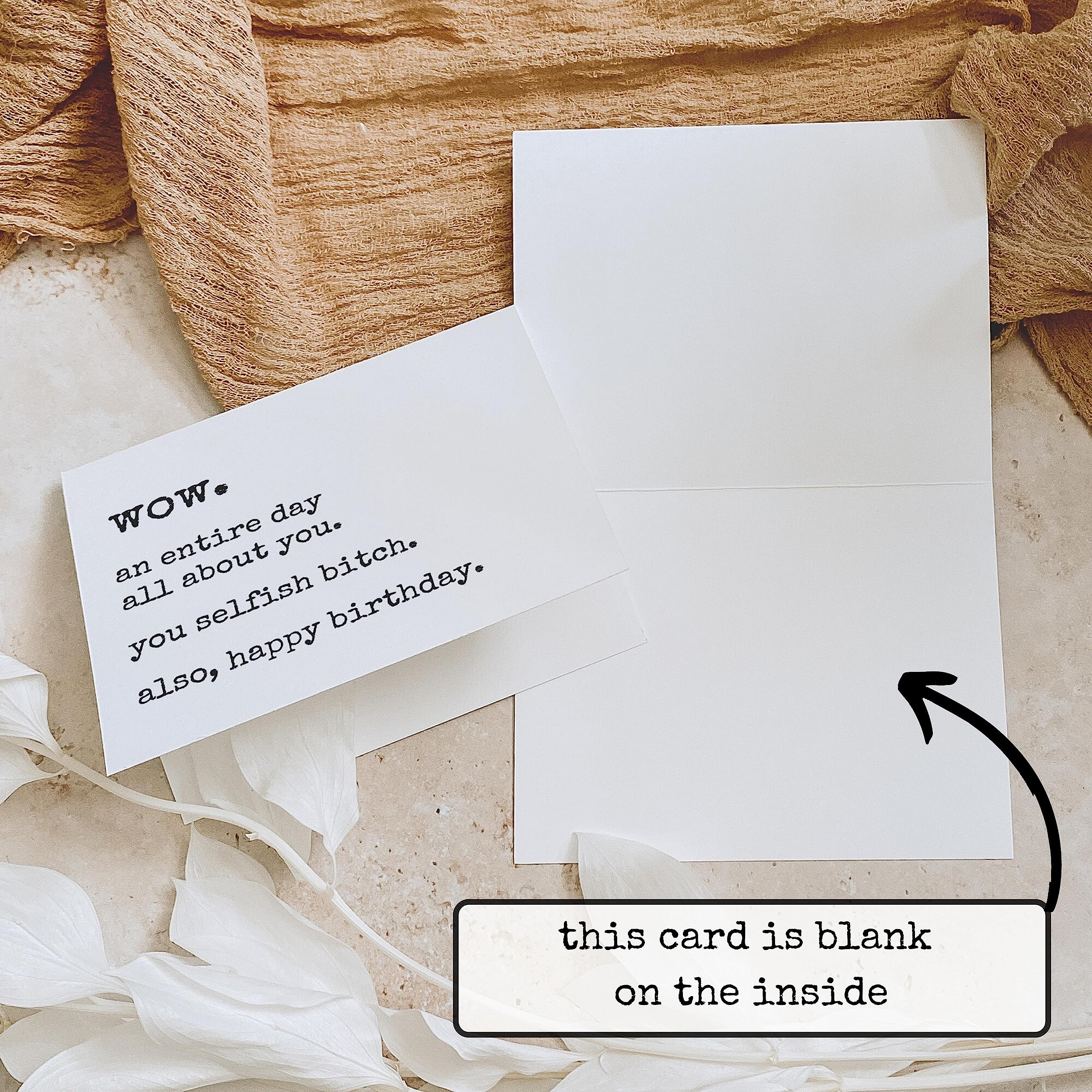 Funny Birthday Card for Women - Selfish Bitch Sarcastic Humor Card | Adult Joke Birthday Greeting for Best Friend, Sister & Coworker | Perfect for Office Gifts, Girls Night & Birthday Parties