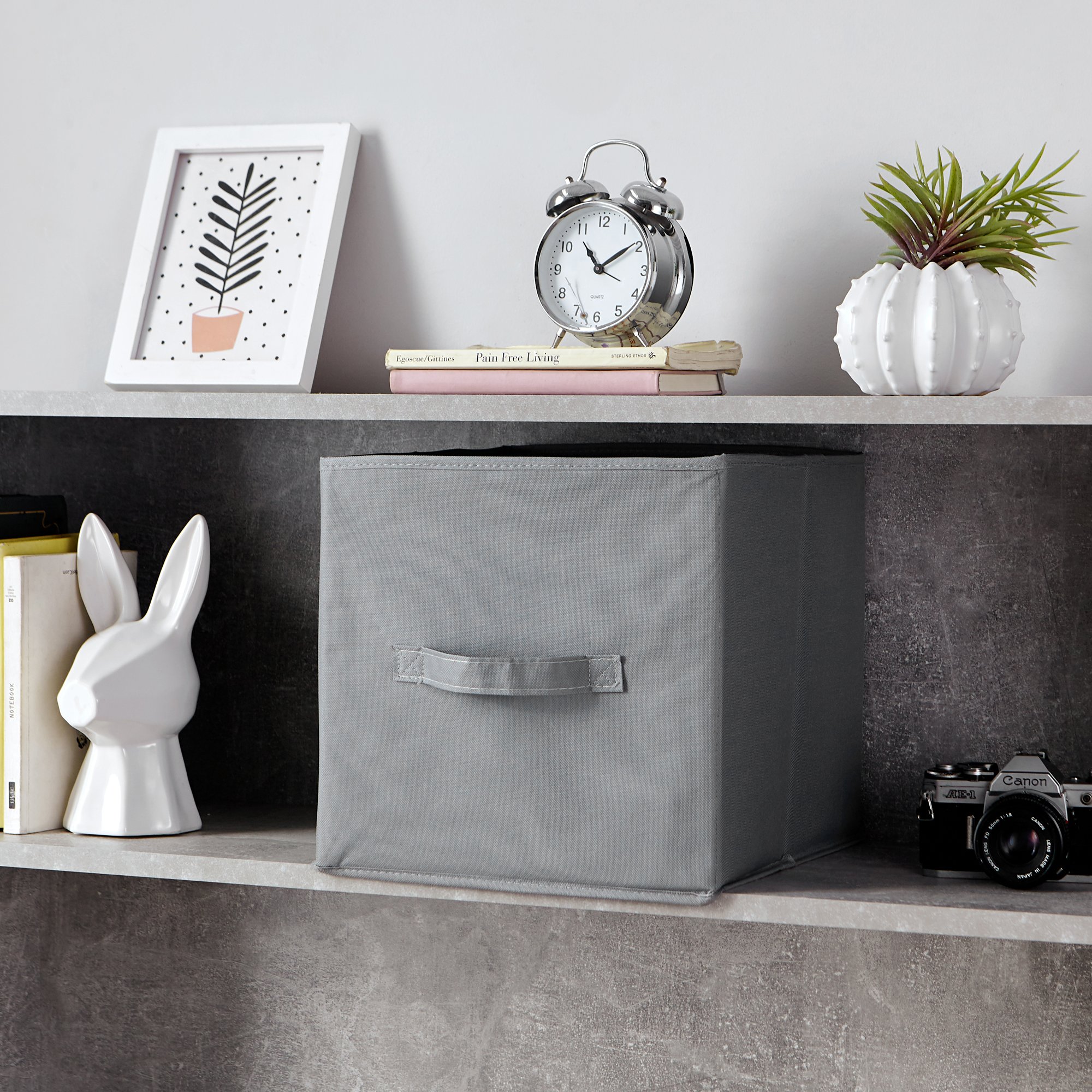 Decorative Shelf for Bedroom - Over Bed Wall Mounted Shelving Unit in Marble Gray - Perfect for Small Spaces, Storage & Home Decor