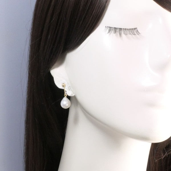 18K Yellow Gold & White Gold Pearl Earrings for Women - Elegant Pearl Stud Earrings for Wedding, Party & Everyday Wear
