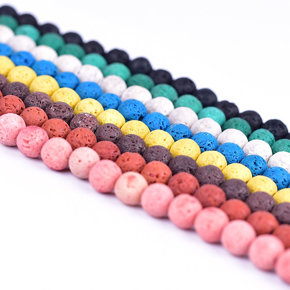 6mm Black Lava Rock Beads for Jewelry Making - Natural Gemstone Beads for DIY Bracelets, Necklaces & Essential Oil Diffusers (60pcs/Strand) - Perfect for Spiritual Healing, Meditation & Handmade Crafts