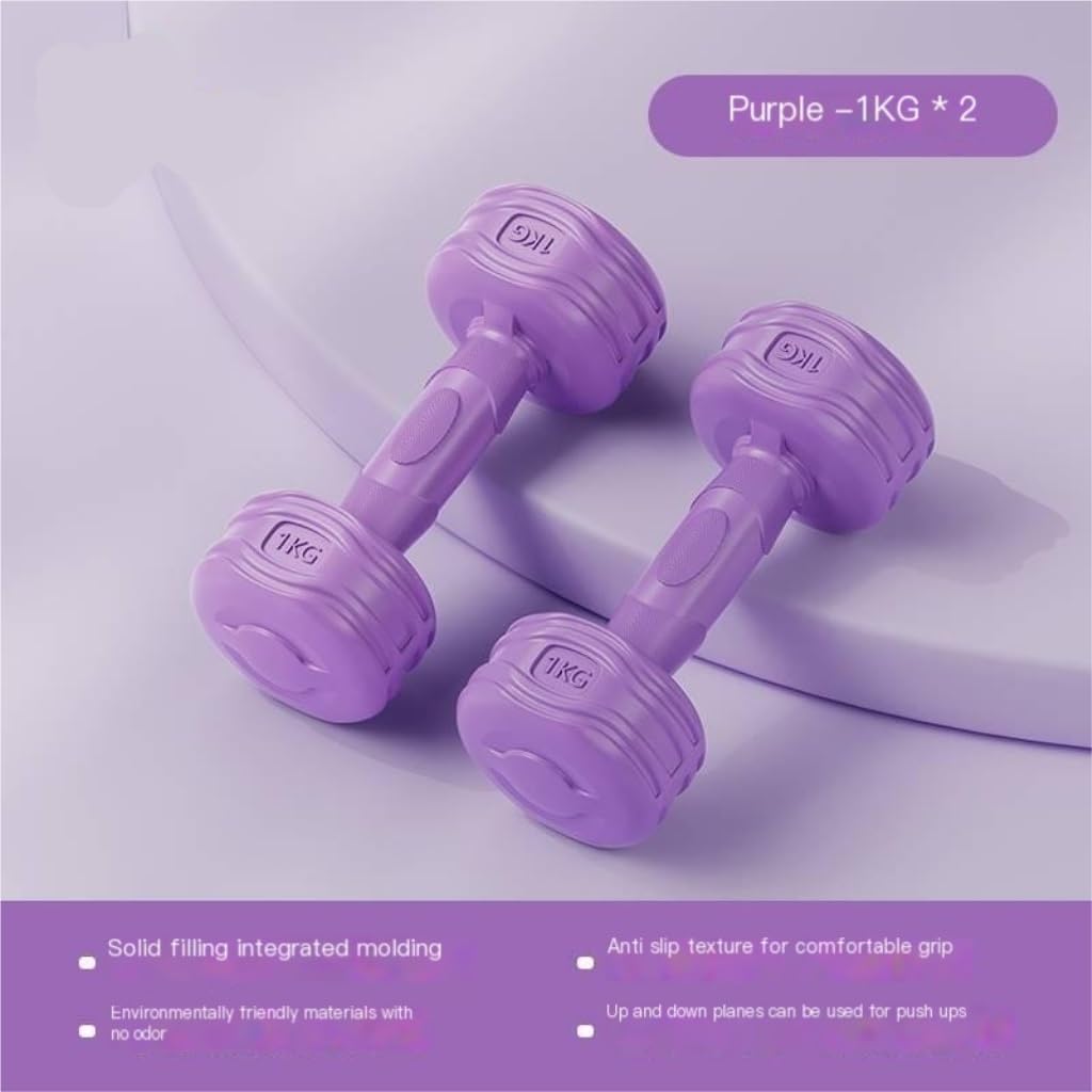 Pink 4kg Rubber Coated Dumbbells for Women - Home Workout Equipment for Arm Muscle Training & Strength Exercise - Perfect for Gym, Yoga, and Fitness Enthusiasts
