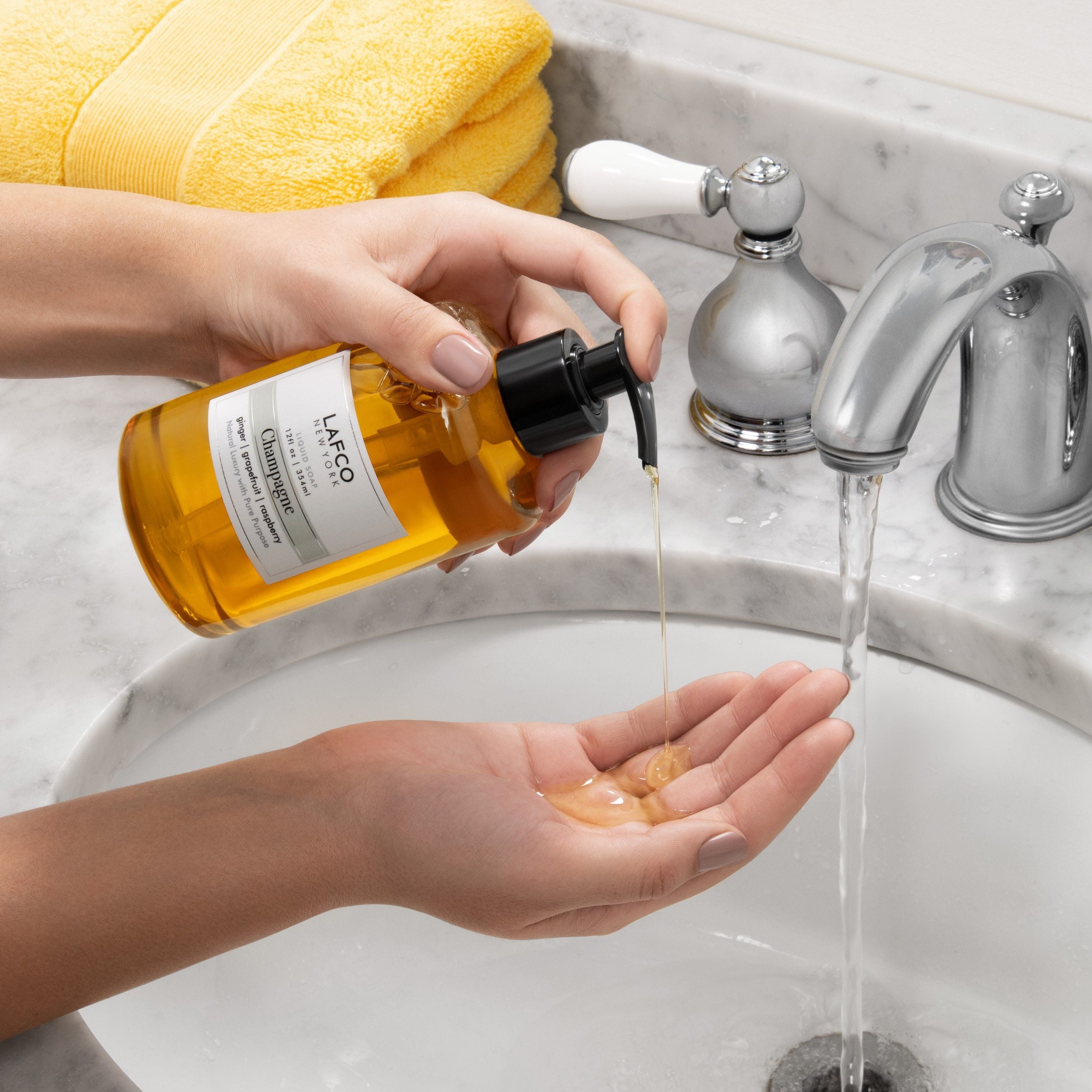 Luxury Champagne Scented Liquid Hand Soap - Moisturizing & Gentle for Daily Use - Perfect for Bathroom, Kitchen, and Guest Washrooms