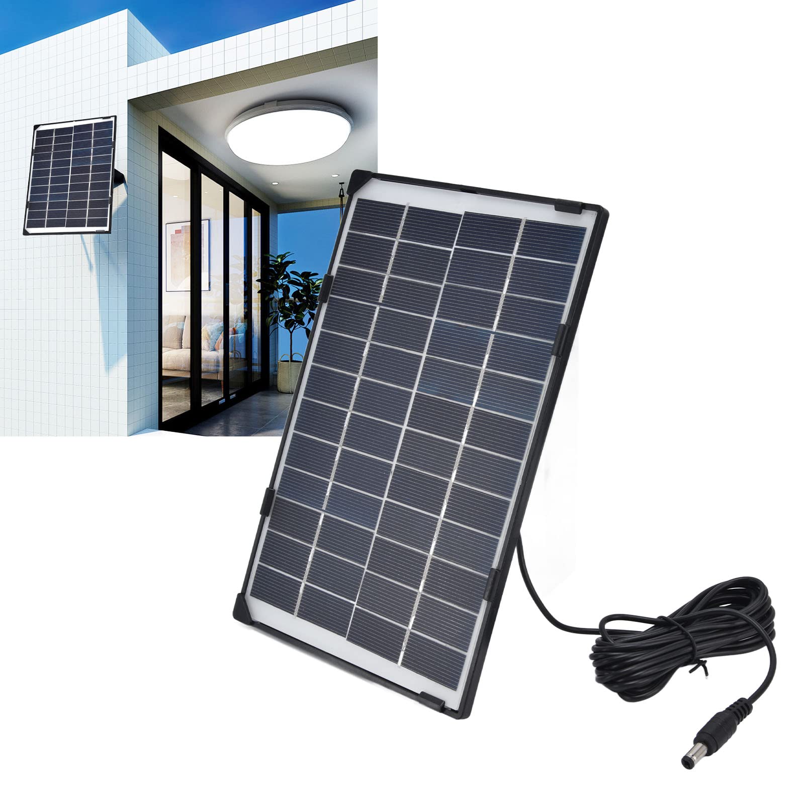 12V 6W Solar Battery Charger for Car, Boat, RV - Waterproof Solar Panel Trickle Charger for 12 Volt Batteries - Perfect for Outdoor, Marine & Off-Grid Power Supply