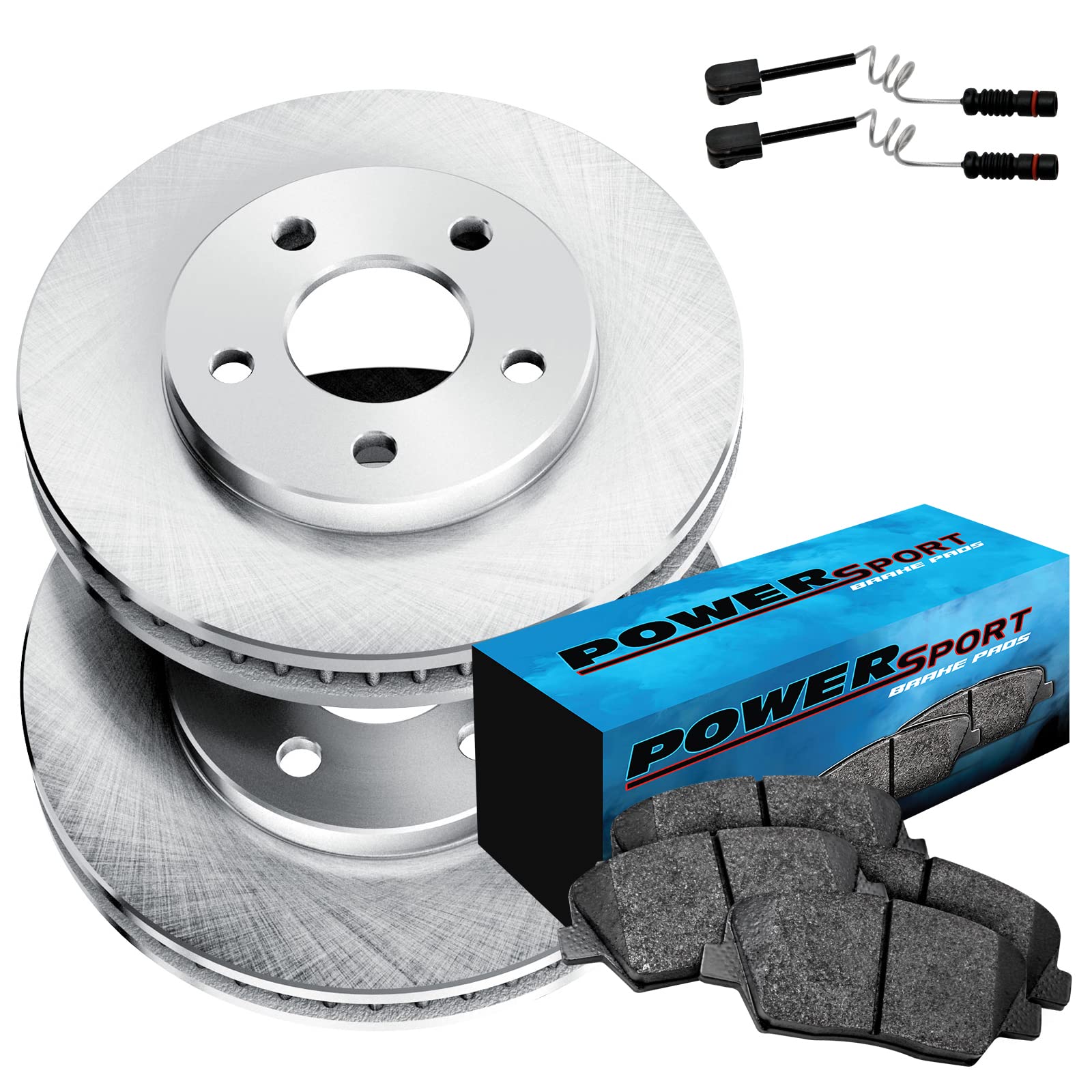 PowerSport Premium Ceramic Front Brake Pads & Rotors Kit - Compatible with 2000-2005 Mercedes-Benz ML430 ML500 ML55 AMG | High-Performance Braking System for Smooth Stops & Enhanced Safety | Ideal for City Driving, Highway Cruising & Off-Road Adventures
