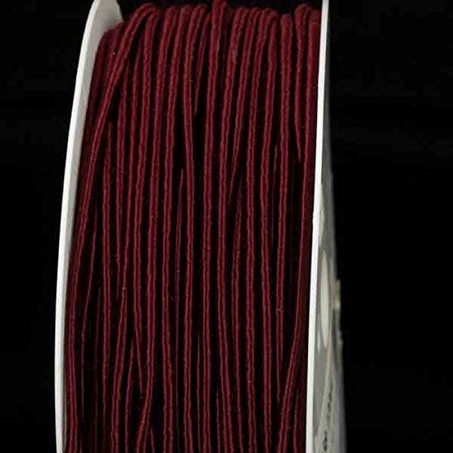 Burgundy Designer Fabric Wired Craft Ribbon 3.2mm x 110 Yards - Perfect for Gift Wrapping, DIY Projects, Wedding Decorations and Scrapbooking