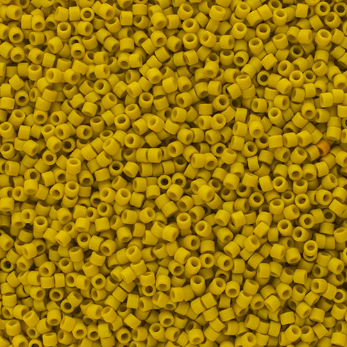 11/0 Delica Beads #2283 Frosted Glazed Lemon Yellow - 5.2g Glass Seed Beads for Jewelry Making, DIY Crafts, and Embroidery Projects