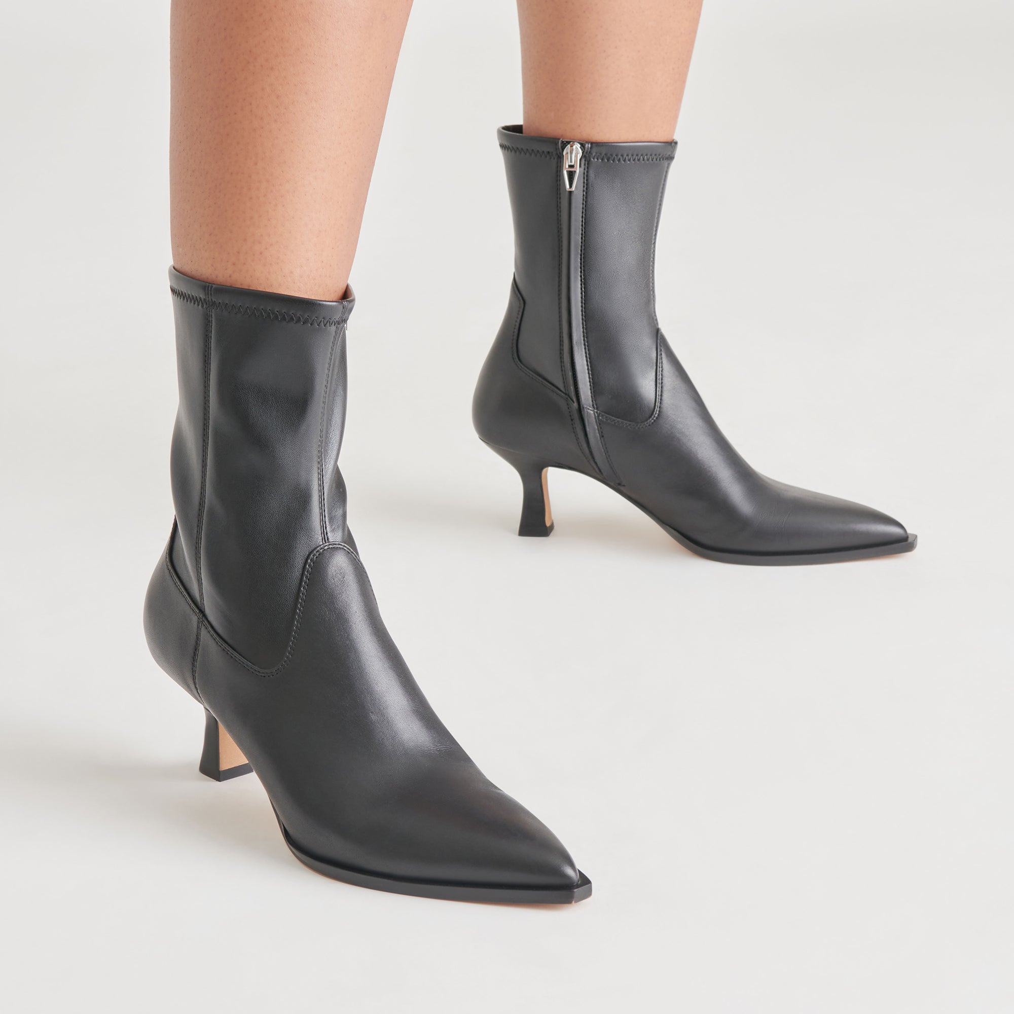 ARYA Wide Calf Boots for Women - Black Leather Ankle Boots for Comfort & Style | Perfect for Work, Casual Wear & Outdoor Activities