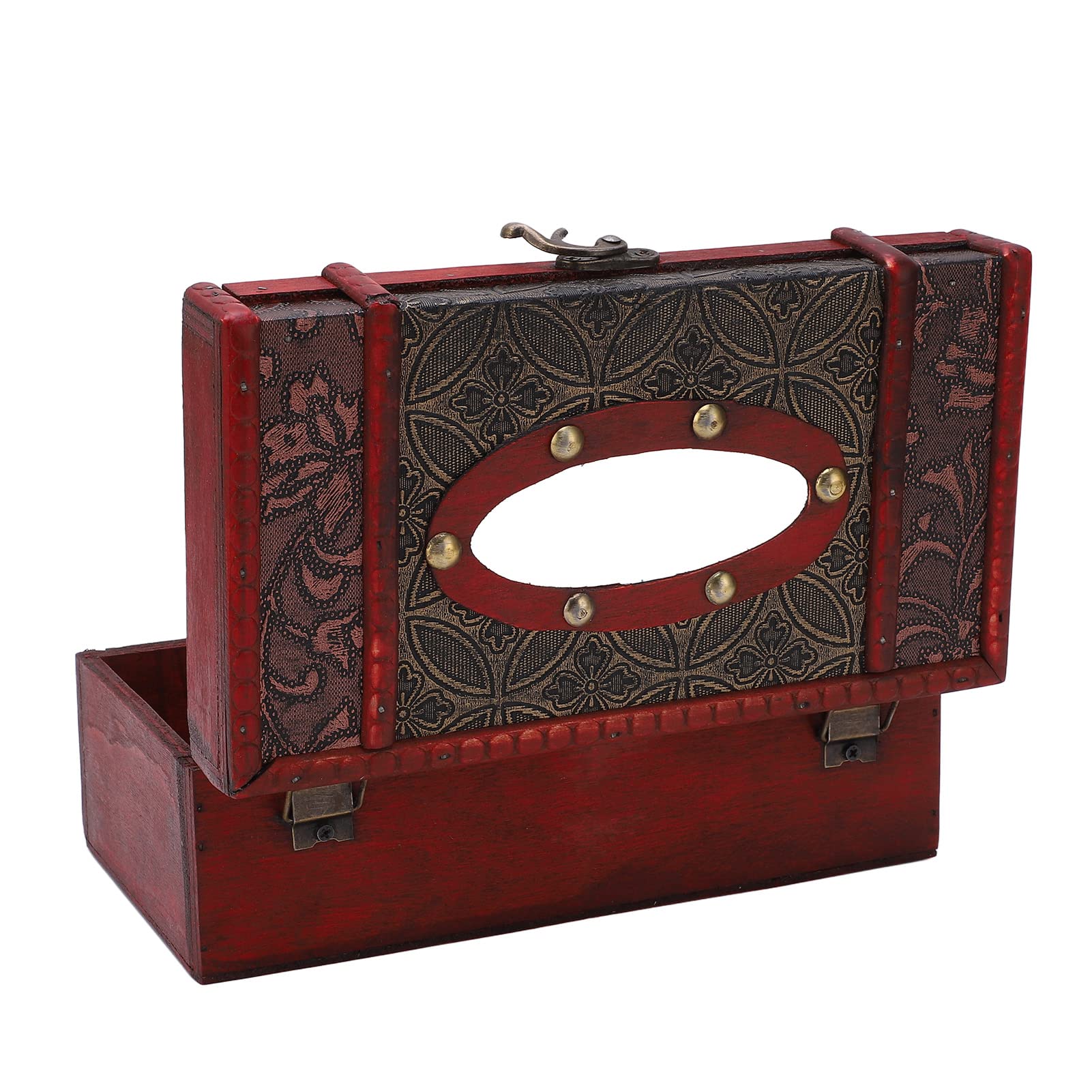 Vintage Wooden Tissue Box Holder - Retro Multipurpose Decorative Storage for Restaurants, Home & Office - Space Saving Antique Design with Beautiful Patterns