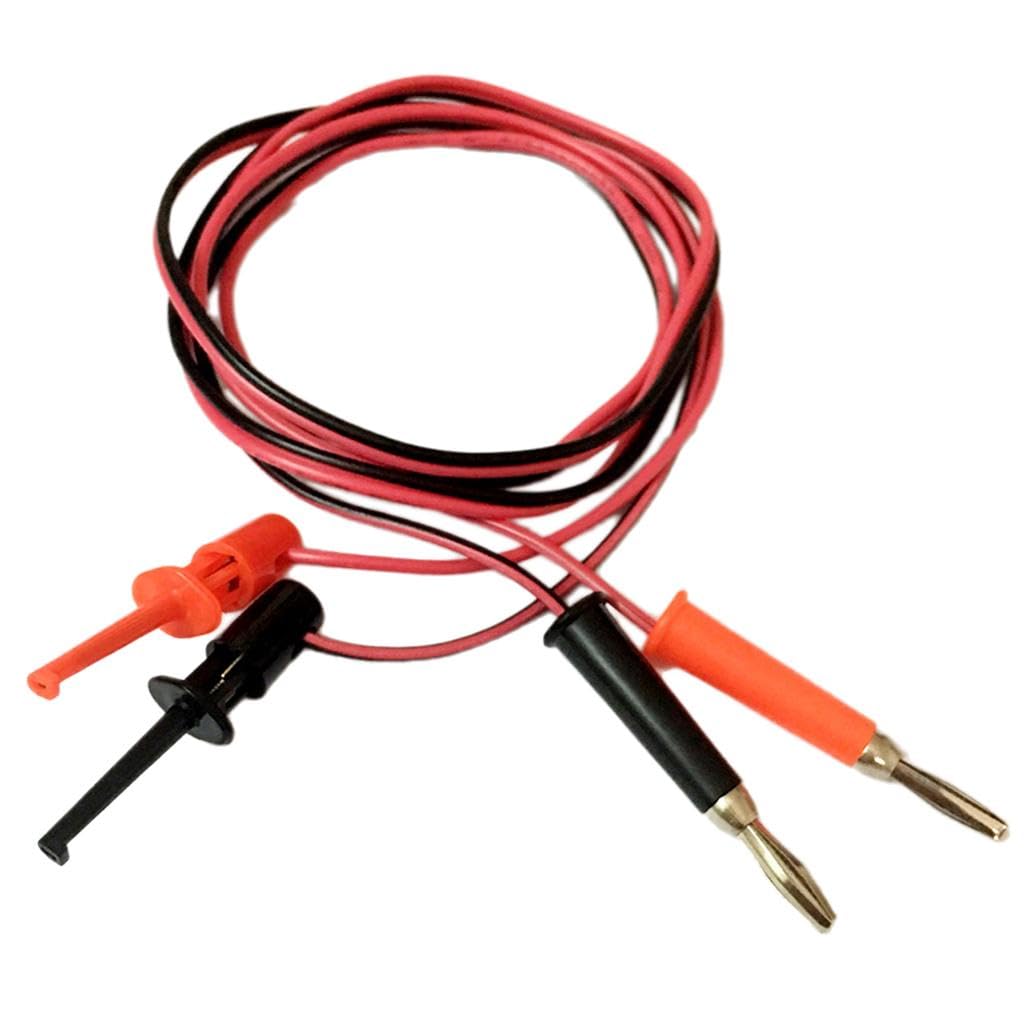 4mm Banana Plug to Test Hook Cable 1M - Electrical Testing for Multimeters
