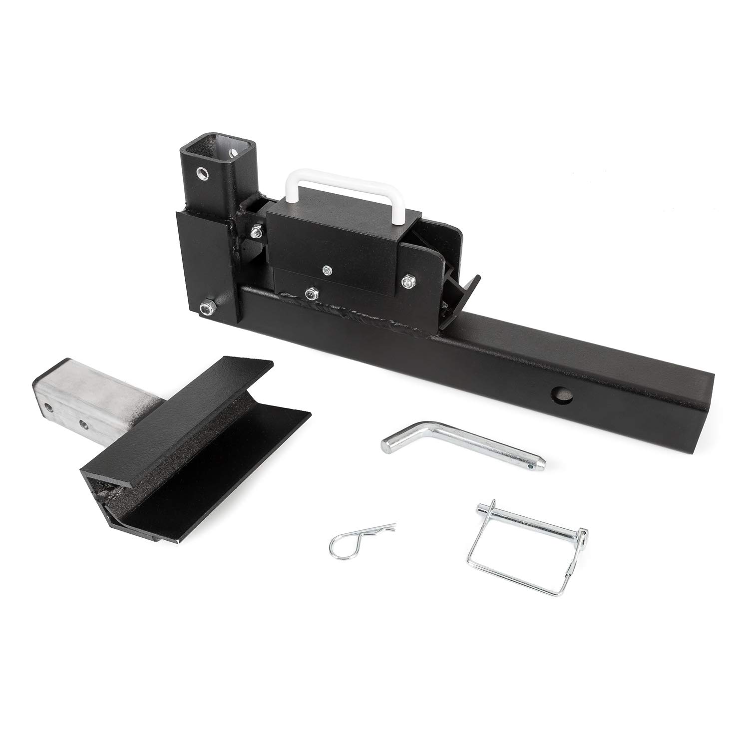 GREAT DAY Tote Caddy Trash Can Transporter - Heavy Duty 200 lbs Capacity Hitch Mount Carrier for Trucks, SUVs, Golf Carts & ATVs - Black Powder-Coated Finish (Model TC5000) - Perfect for Camping, Tailgating & Yard Waste Transport