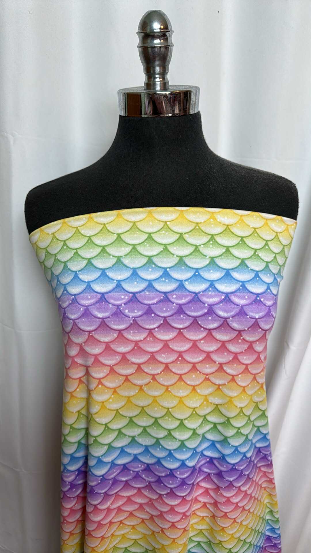 Vibrant Yellow, Purple & Blue Scales Double Brushed Poly Spandex Fabric - 3 Yard Cut for Dancewear, Leggings & Activewear