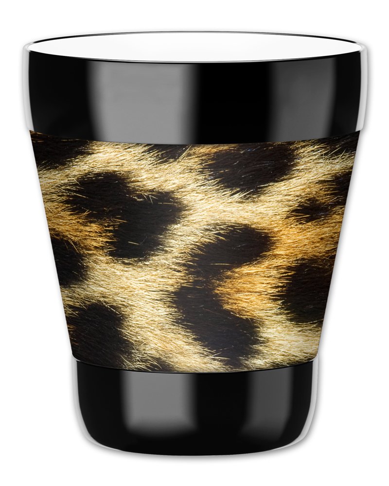 12-Oz Insulated Lowball Tumbler with Removable Leopard Print Wetsuit Cover - Perfect for Coffee, Cocktails & Cold Drinks at Home, Office or Outdoor Parties