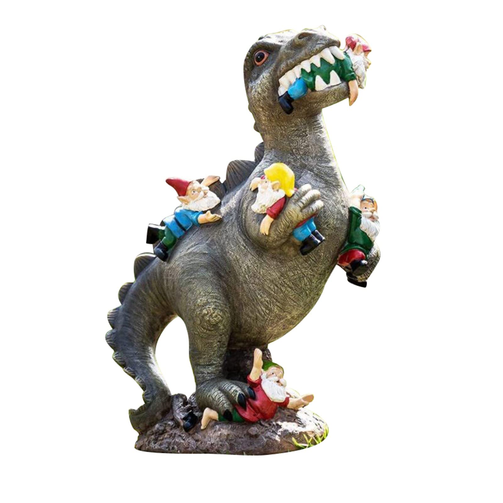 Dinosaur Dwarf Resin Figurine - Miniature Garden Decor for Outdoor Courtyard, Patio & Fairy Garden | Perfect for Landscaping, Home Decoration & Gift Giving