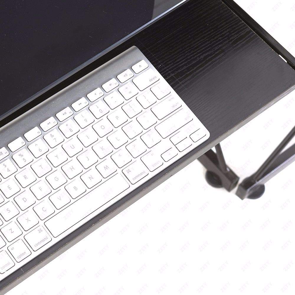 L-Shaped Corner Computer Desk with Keyboard Tray & CPU Stand - Black Glass Home Office Workstation for PC, Laptop, Gaming & Study | Perfect for Small Spaces & Modern Workspaces