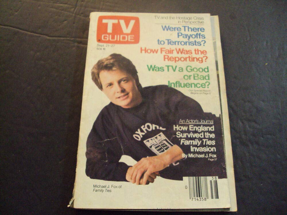 TV Guide Magazine Sep 21-27 1985 Issue - Michael Fox in Family Ties & TV Coverage of Hostage Crisis | Vintage TV Memorabilia, Collector's Item for 80s Pop Culture Fans
