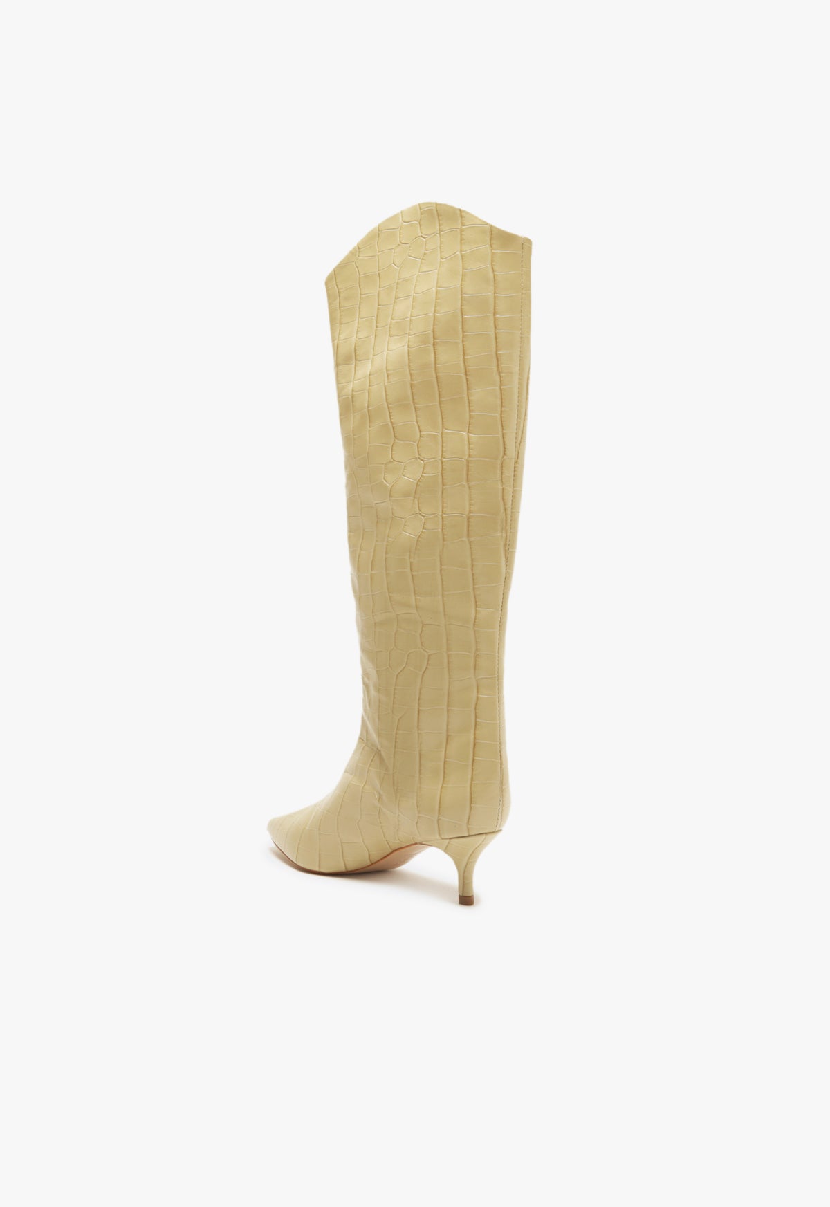 Maryana Lo Crocodile Embossed Leather Boots for Women - Stylish Knee High Boots with Chunky Heel - Perfect for Fall Fashion, Office Wear & Night Out