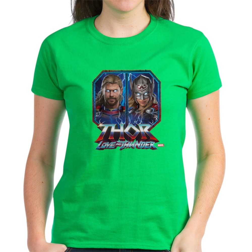 Thor Lightning Duo Women's Cotton T-Shirt | Marvel Superhero Graphic Tee | Casual Wear & Cosplay Outfit