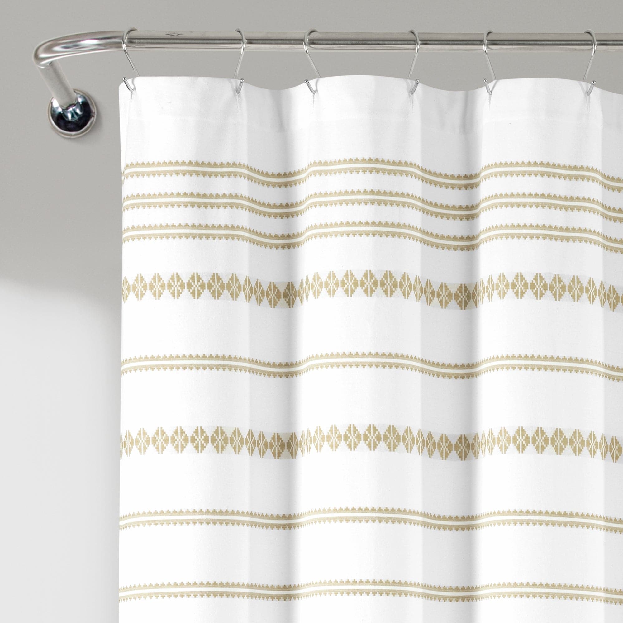 Eco-Friendly Breezy Chic Tassel Jacquard Shower Curtain - 100% Recycled Cotton Bathroom Decor for Modern & Bohemian Style Homes