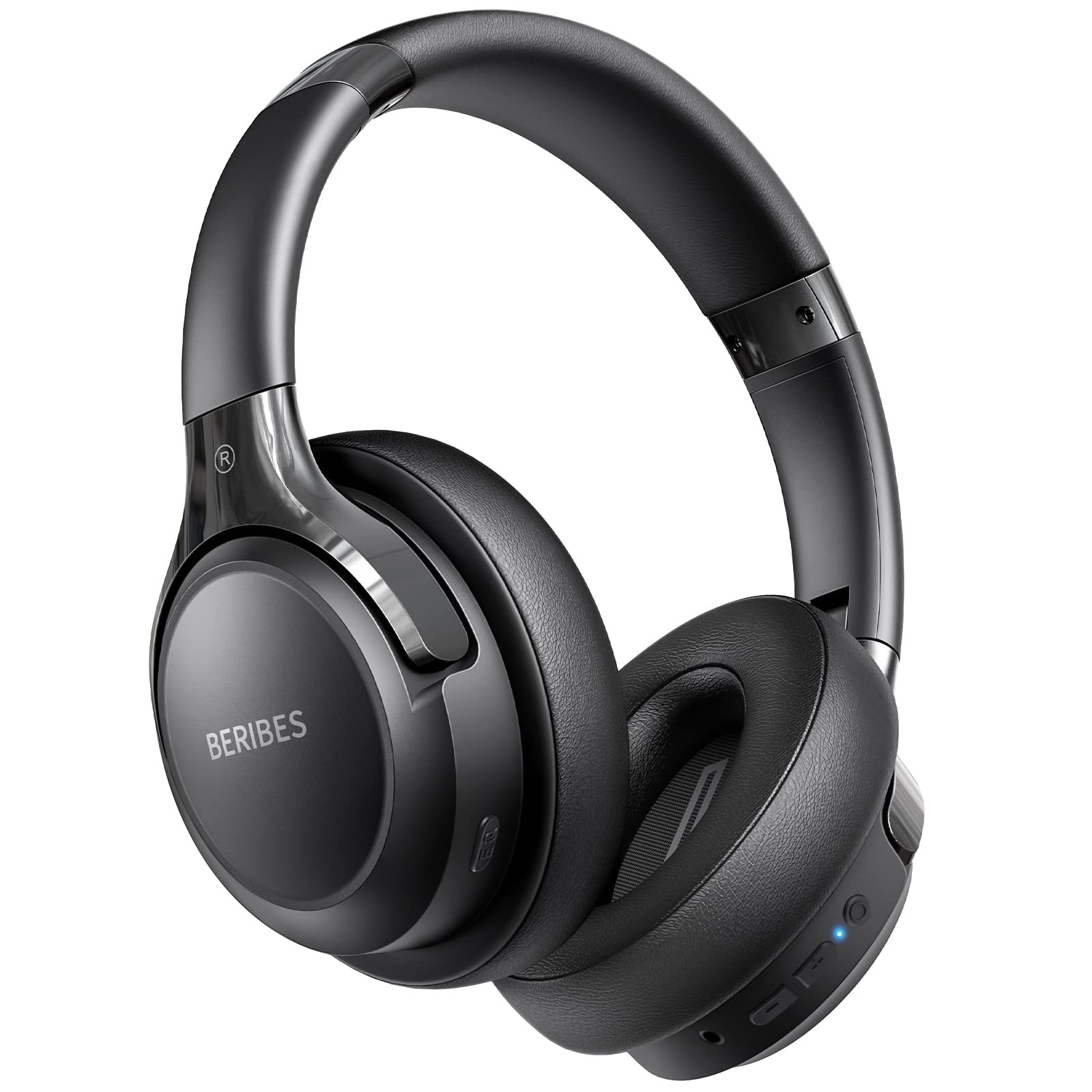 BERIBES Bluetooth Over Ear Headphones with Microphone - 65H Playtime, 6 EQ Modes, HiFi Stereo Sound & Deep Bass | Foldable Lightweight Design for Home Office, Gaming, Travel & Workouts | Wireless Headset for PC, Cellphone, Laptop & Music Listening