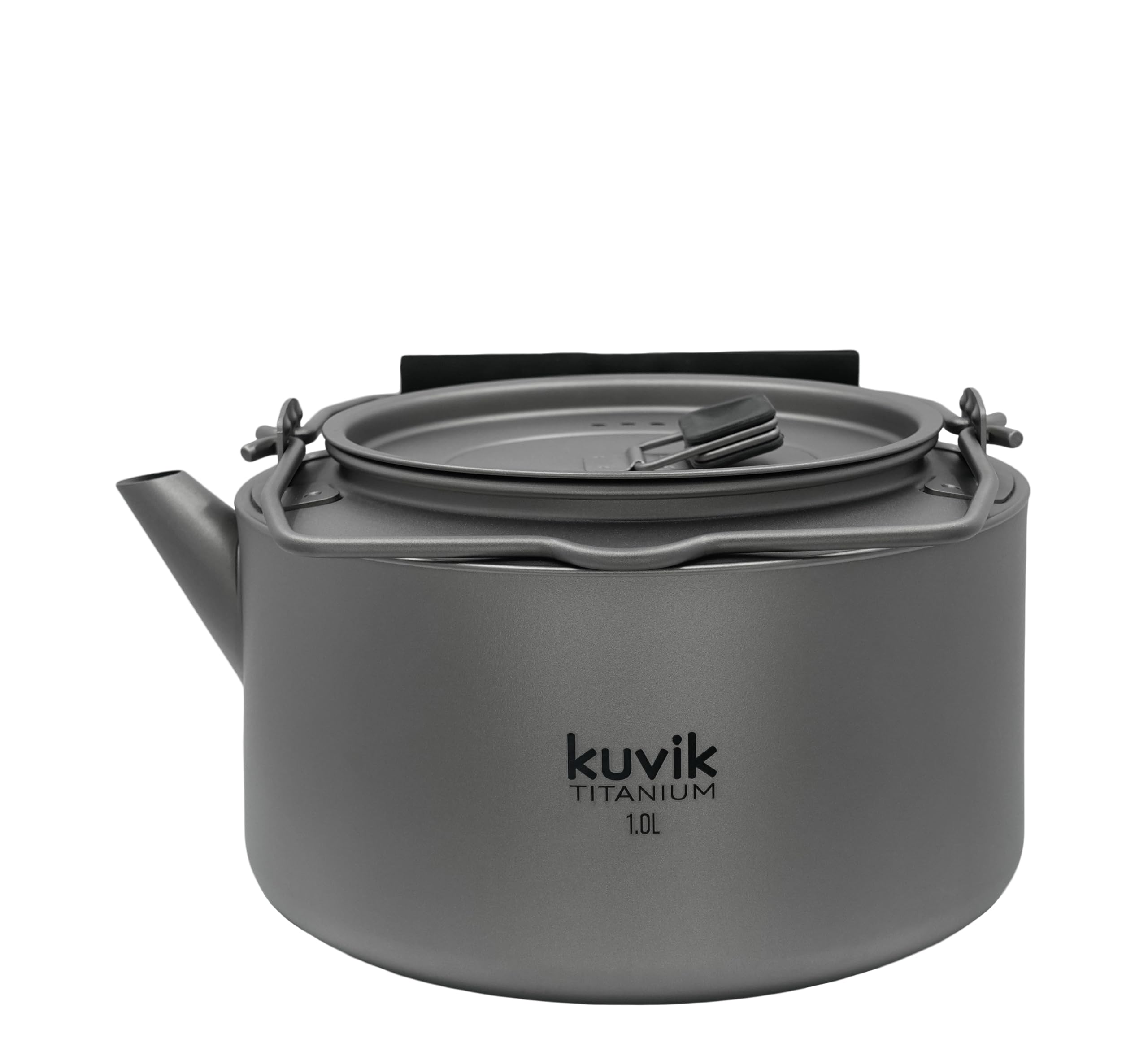 Kuvik Titanium Kettle 1.0L (33.8 oz) - Ultralight Compact Camping Kettle for Backpacking, Hiking & Outdoor Adventures | Perfect for Travel, Home Use & Emergency Preparedness
