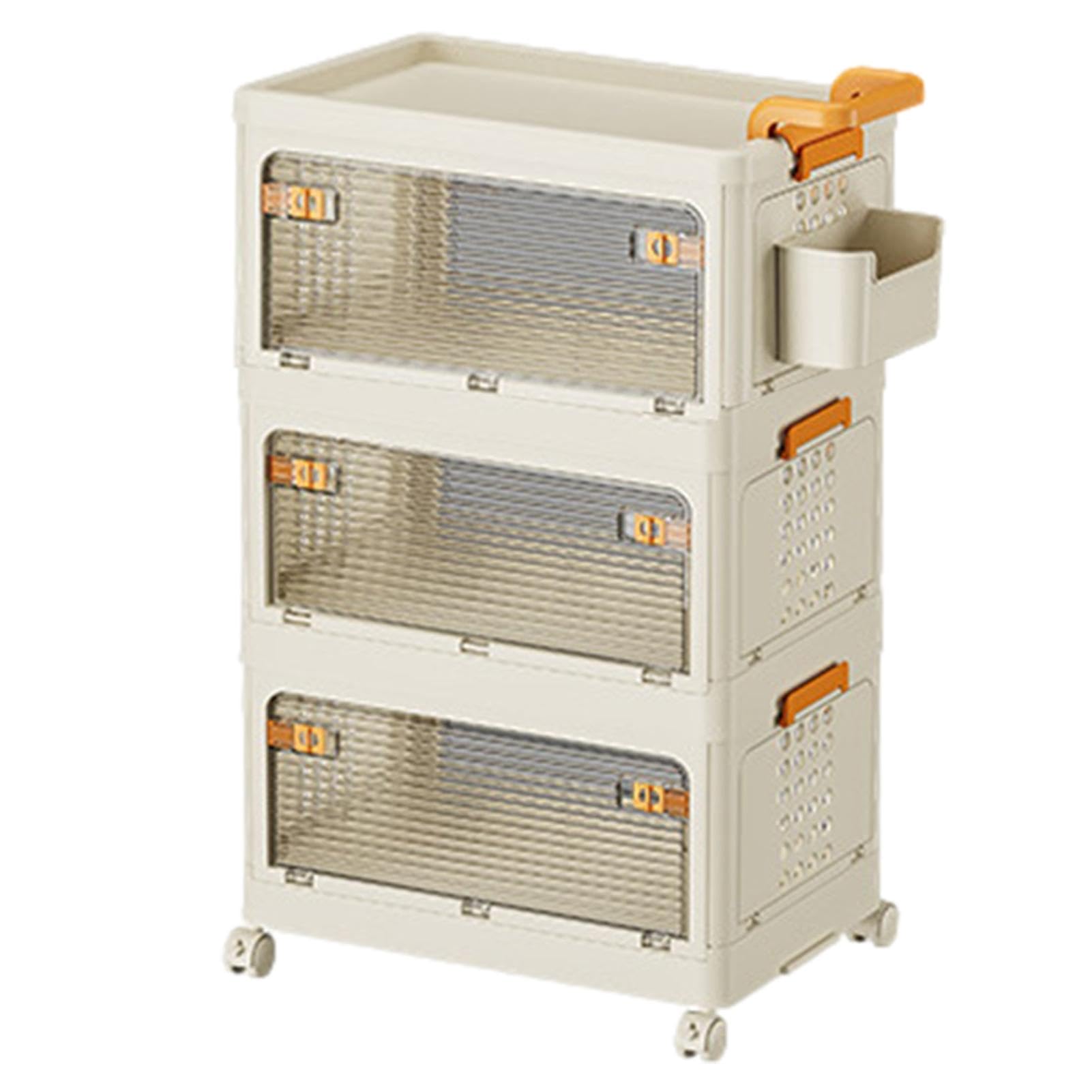 Stackable Plastic Storage Bins with Lids - Foldable & Collapsible Storage Containers with Wheels for Closet, Living Room, Office & Dorm Organization | Space-Saving Home & Office Storage Solution